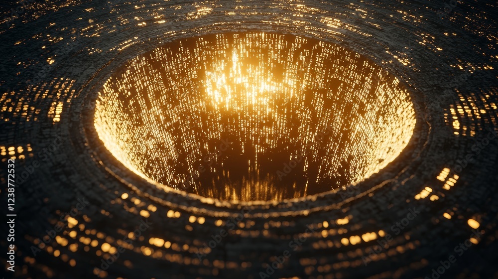 Poster graceful arcs of data illuminating unique digital themes in visualization