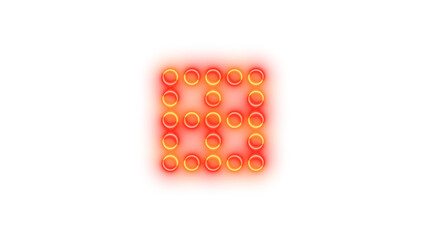Neon border none icon brown red color glowing with transparent background