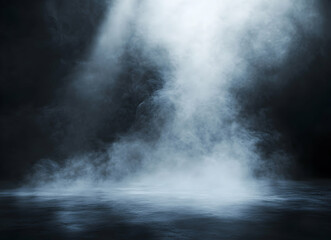 Fototapeta premium Mysterious Foggy Scene: Dark Abstract Background with Light Beam