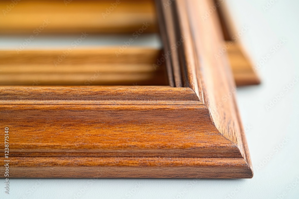 Poster close-up view of the intricate details on a wooden picture frame