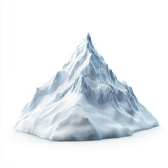 Obraz premium Mountain peak covered in snow, isolated on white background