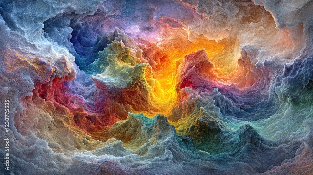Poster multi-layered digital visualizations of data representing abstract concepts