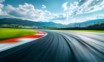 Race Track Speed Blur Mountain Scenery