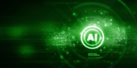2d illustration Artificial Intelligence (AI) concept
