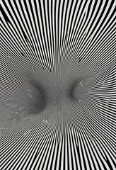 Abstract Black and White Striped Tunnel Illusion