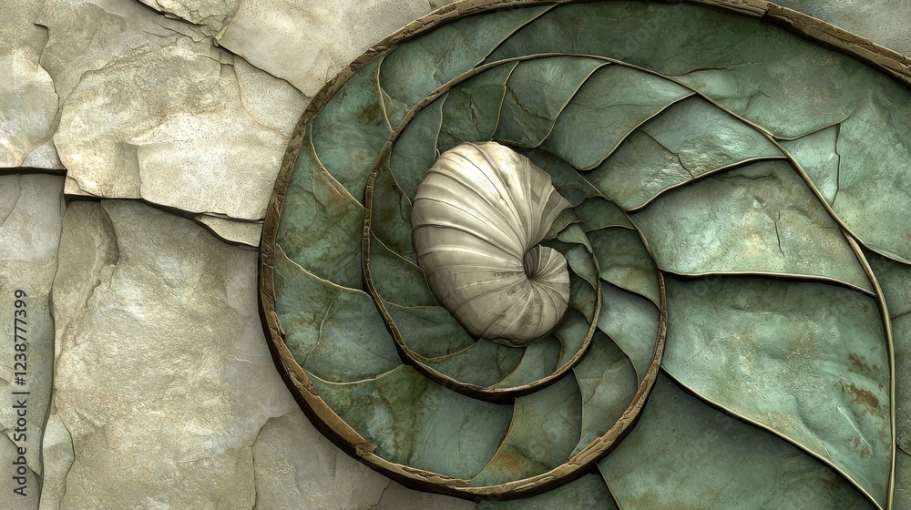Poster abstract spirals of data creating unique patterns in organic form