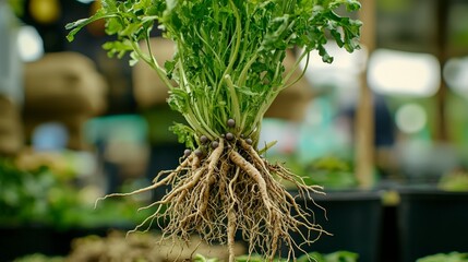 Fototapeta premium Detecting rootknot nematodes in soil samples agricultural lab closeup analysis scientific research macro view pest management
