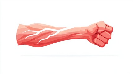 Powerful Muscular Arm Concept with Lightning Bolt Imagery for Strength and Energy