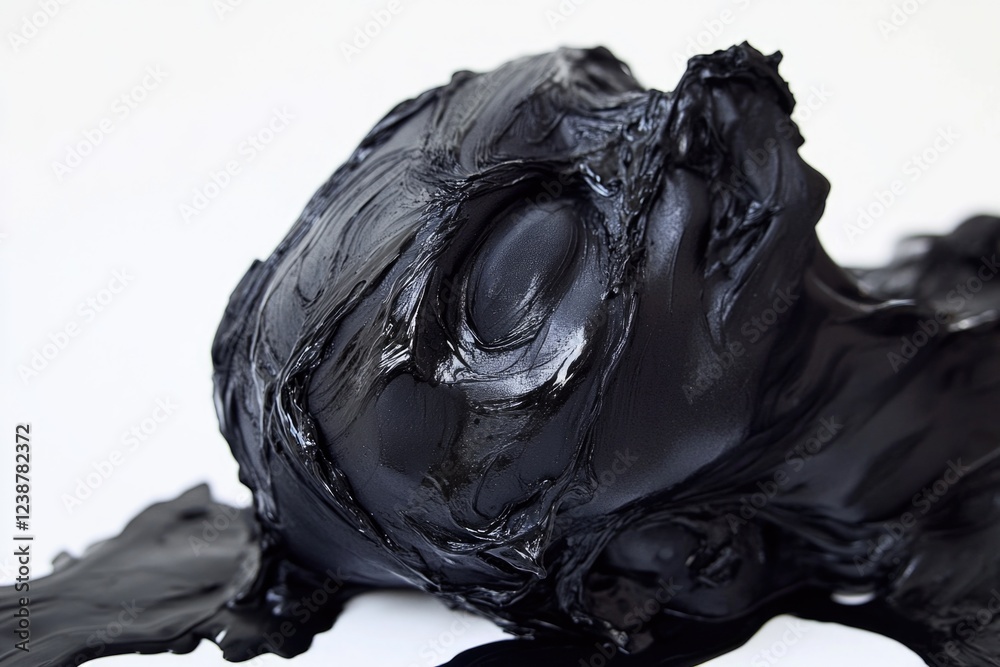 Poster close-up of a dark shape on a clean white background