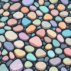 Pastel Pebbles Mosaic: A Colorful Stone Path