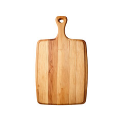Wooden kitchen cutting board isolated on a white or transparent background