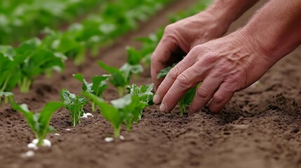 A Close-Up of a Farmer's Hands Using Farm Management Software to Optimize Crop Data, Resources, and Planning Efficiency