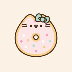 Pusheen the cat dessert vector illustration