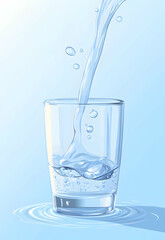 Pouring Fresh Water into a Glass: A Refreshing Visual