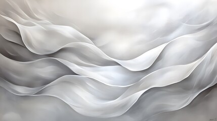 Obraz premium Abstract Waves of Light and Shadow in Soft Grey Tones