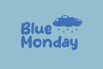 Blue Monday concept. Colored flat vector illustration isolated.