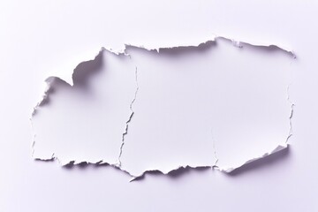 A ripped section of paper on a white background