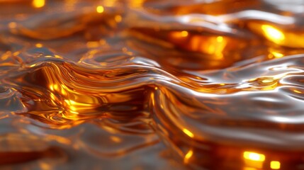 Abstract Golden Liquid Texture Background