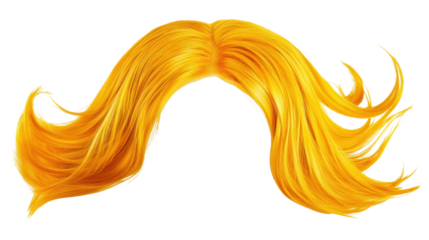 Long blond hair flowing with transparent background