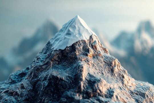 Snowy mountain landscape with a clear blue sky