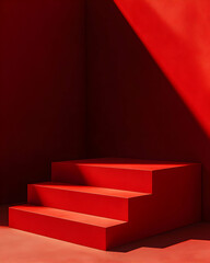Obraz premium Red Steps Minimalist Abstract Photography