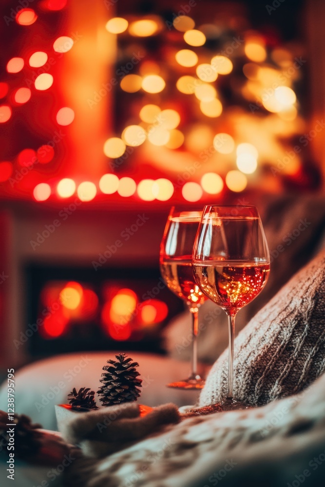 Poster a glass of wine sits atop a table with a simple, elegant setting