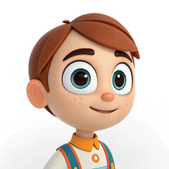 3d Cute child face cartoon vector