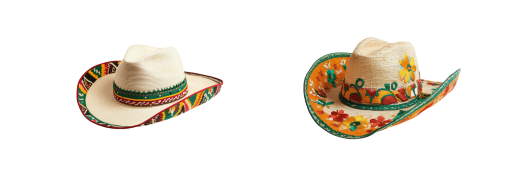 Cultural representation of colorful cowboy hats in mexico photography