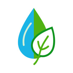 Leaf with Water Droplet Icon