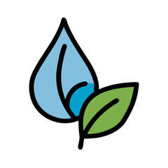 Leaf with Water Droplet Icon