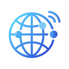 Globe with Network Lines Icon