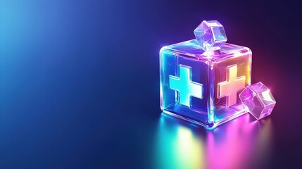 A glowing health app icon with vibrant colors.