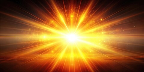 Obraz premium Warm sun flare illuminates a dark canvas with vibrant orange and yellow hues, golden glow, bright light