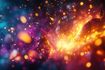 A massive explosion occurs in the sky, lighting up the surrounding area with intense brightness