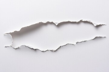 Obraz premium A close-up shot of a torn piece of paper fragment lying on a white surface