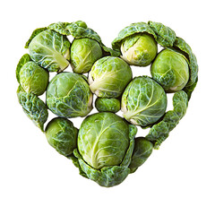 Fototapeta premium Hearty Brussels Sprout - Top View Photo on Plain White Background