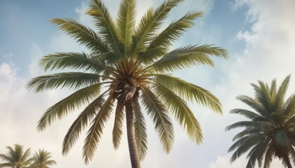 Stunning watercolor painting of a palm tree with a dreamy vibe, palm tree, painting, dreamy, watercolor