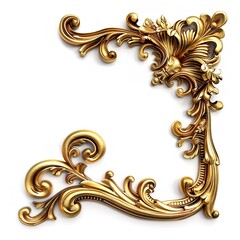 A vibrant background with a corner and an antique gold adornment, Generative AI.