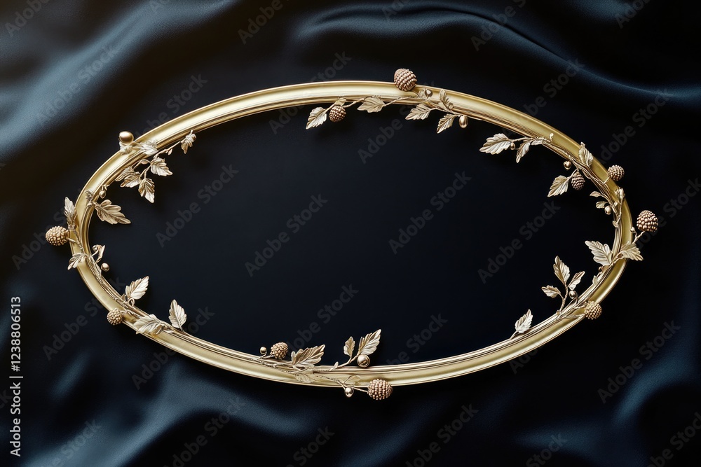 Aufkleber a golden frame on a dark background, ready for use with a variety of images