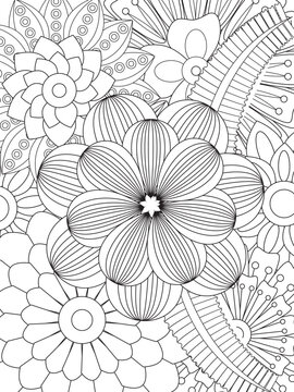 PrintFlowers Coloring Pages For Adule