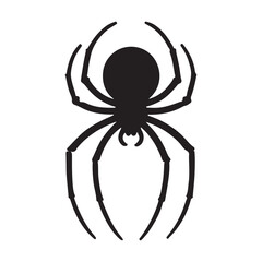 Simple Black Spider Silhouette Vector Graphic