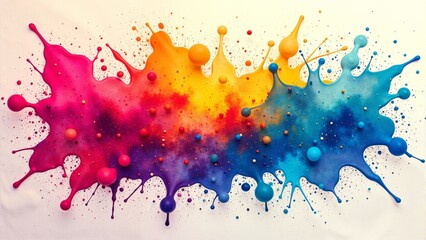 Fototapeta premium Colorful splashes of paint collide in an artistic explosion of creativity