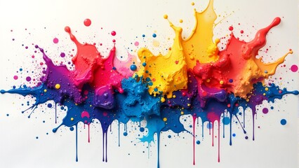 Fototapeta premium Colorful splashes of paint collide in an artistic explosion of creativity