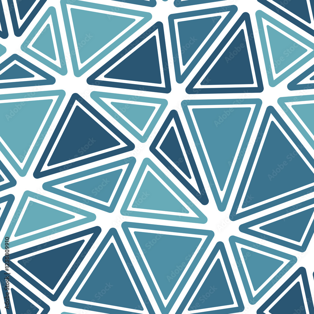 Poster vector seamless pattern. rounded solid shapes in frames. big triangles size. monotone style. repeata