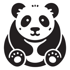 Cute Panda Silhouette Illustration for Adorable Designs