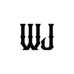 WJ monogram logo design letter text name symbol monochrome logotype alphabet character simple logo