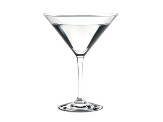 Martini glass with a clear liquid, minimalist and elegant, perfect for showcasing cocktails or beverage branding