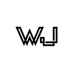 WJ monogram logo design letter text name symbol monochrome logotype alphabet character simple logo