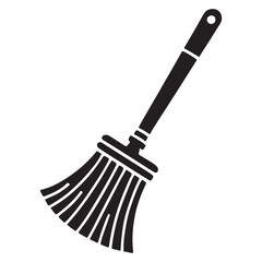 Simple Broom Silhouette Illustration for Cleaning Designs