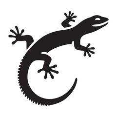Cool Gecko Silhouette Illustration Vector Graphic Art
